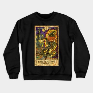 Nine Of Wands. Minor Arcana Tarot Card Design. Crewneck Sweatshirt